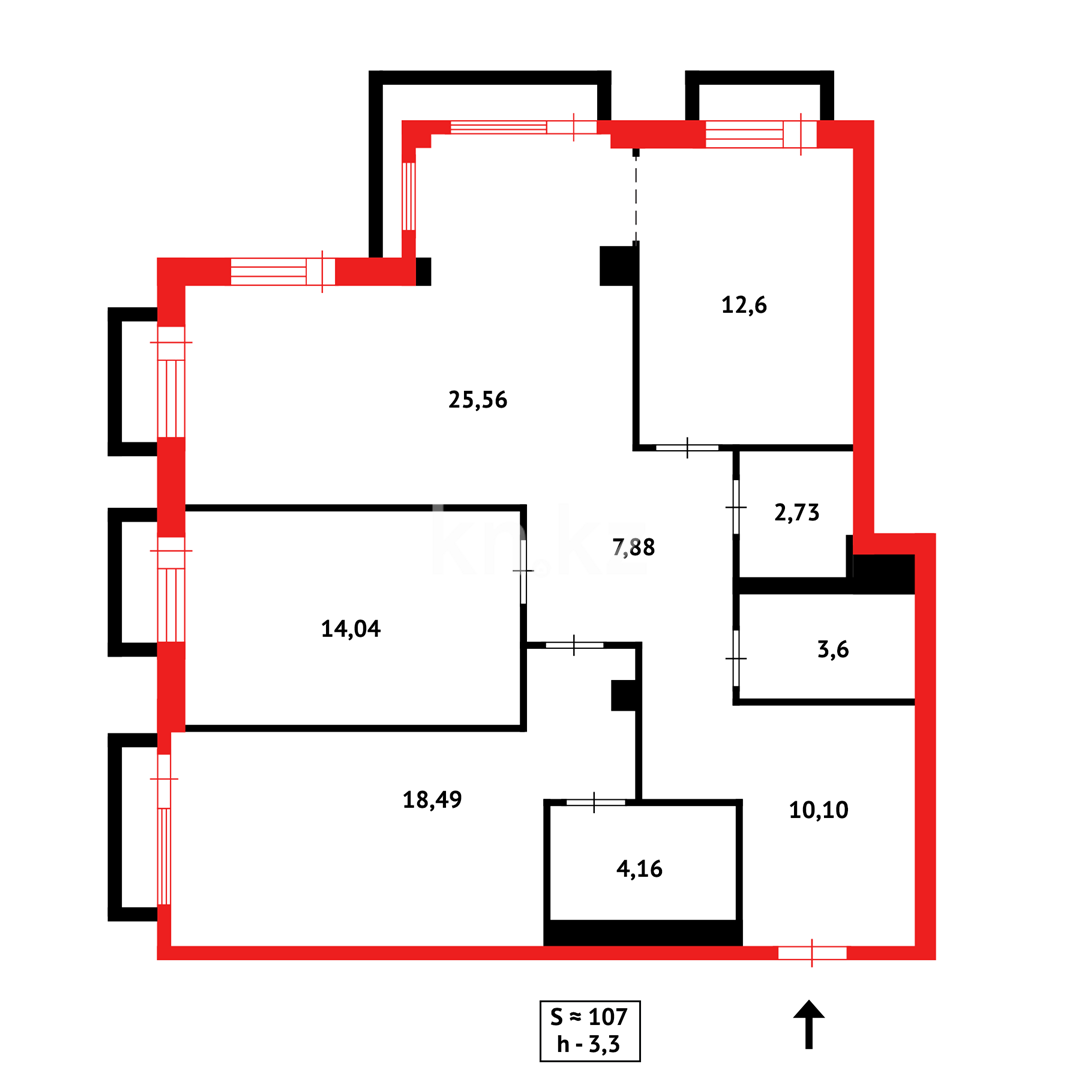 Продажа 3-комнатной квартиры, 107 м², ул. Мичурина в Караганде - фото 19