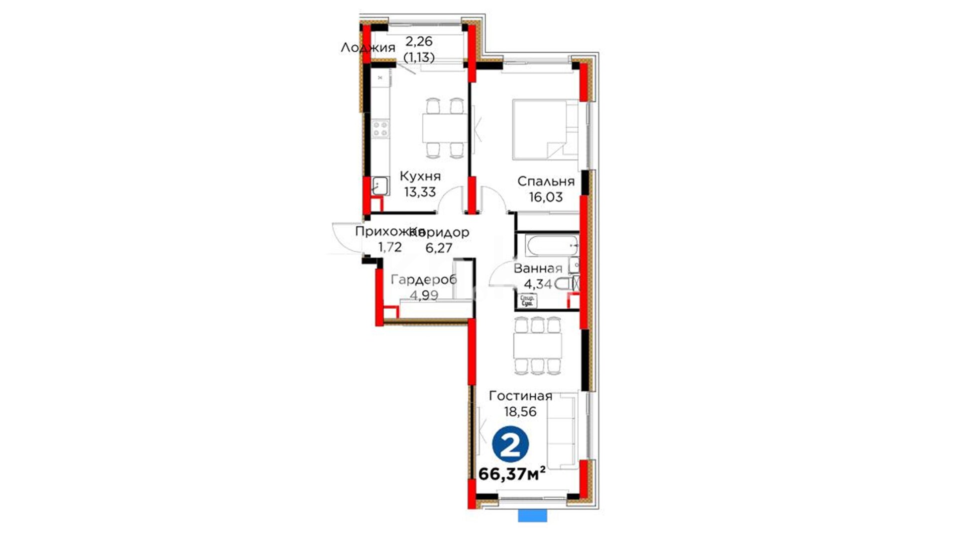 ЖК UIA. DARYN, 2-комнатная, цена 40 260 042 ₸, 603 328 ₸&nbsp;/&nbsp;м²
