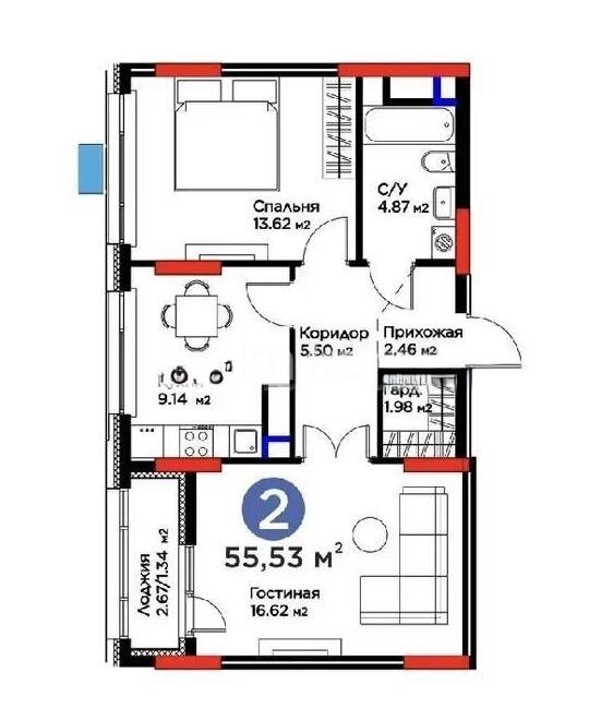Продажа 2-комнатной квартиры, 56 м² в Астане - фото 5