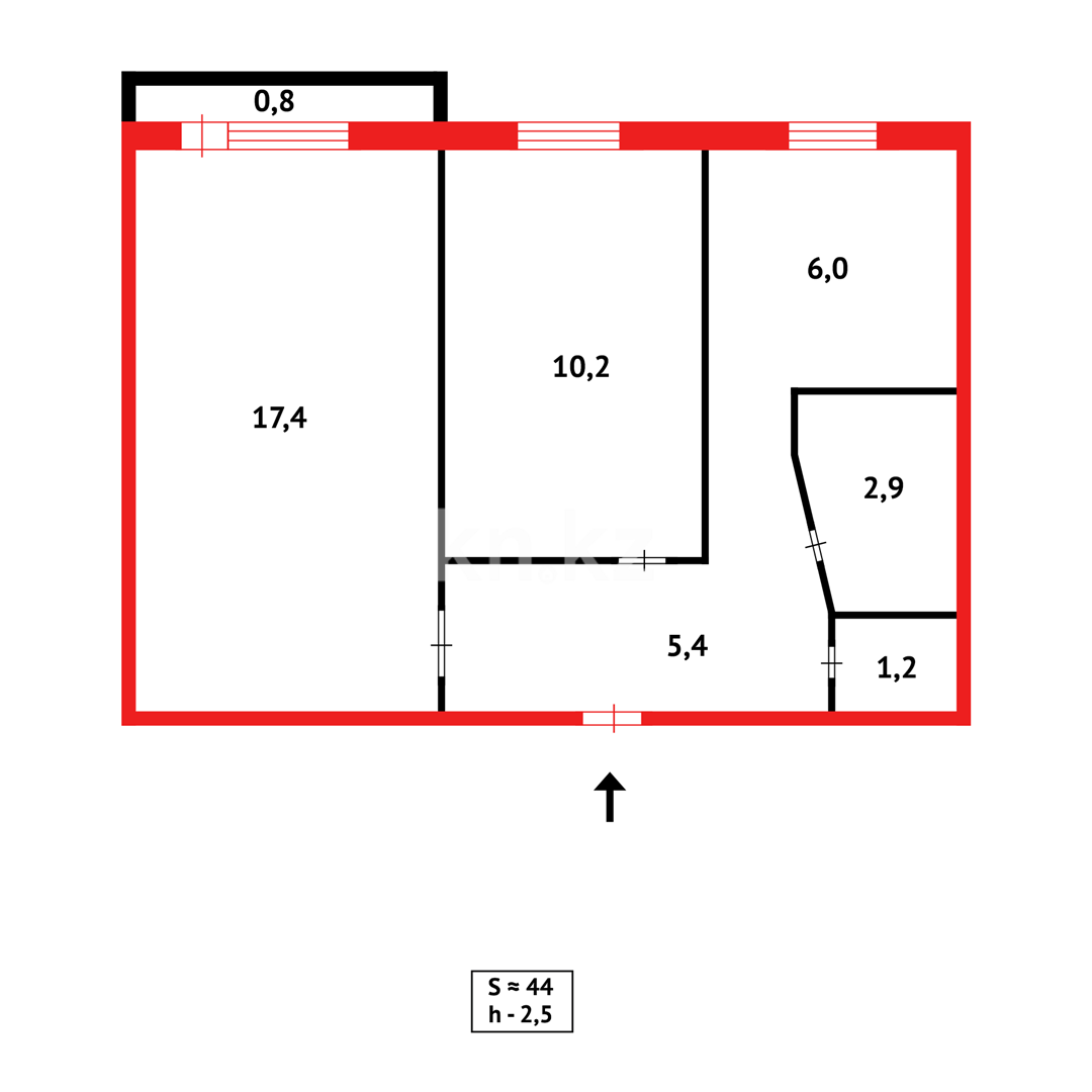 Продажа 2-комнатной квартиры, 45 м² в Караганде - фото 9
