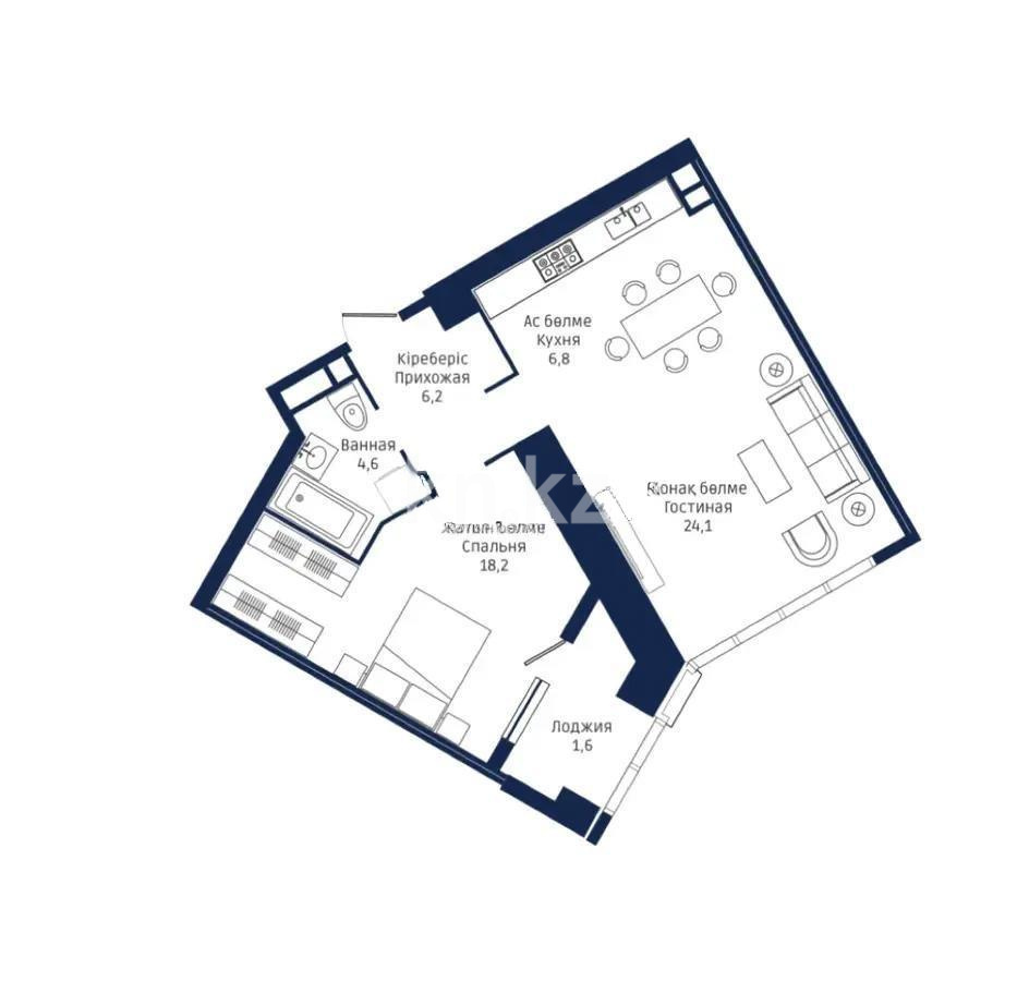 Продажа 2-комнатной квартиры, 63 м², пр. Аль-Фараби, дом  9 в Алматы