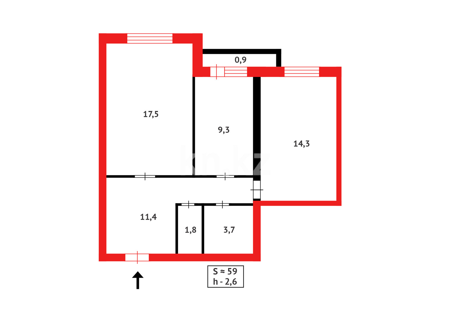 Продажа 2-комнатной квартиры, 59 м² в Астане - фото 8