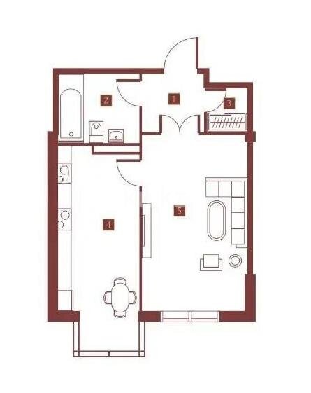 Продажа 1-комнатной квартиры, 42.1 м² в Алматы