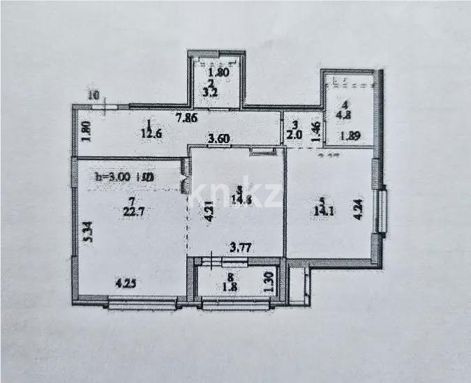 Продажа 2-комнатной квартиры, 76 м² в Астане