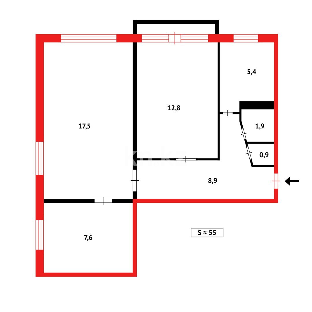 Продажа 3-комнатной квартиры, 55 м² в Темиртау - фото 12