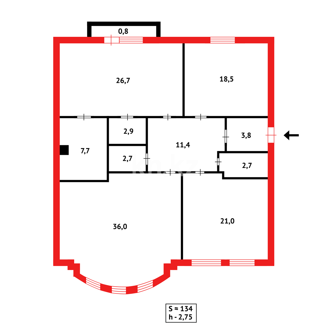 Продажа 3-комнатной квартиры, 134.2 м², ул. Иманбаевой в Астане - фото 9