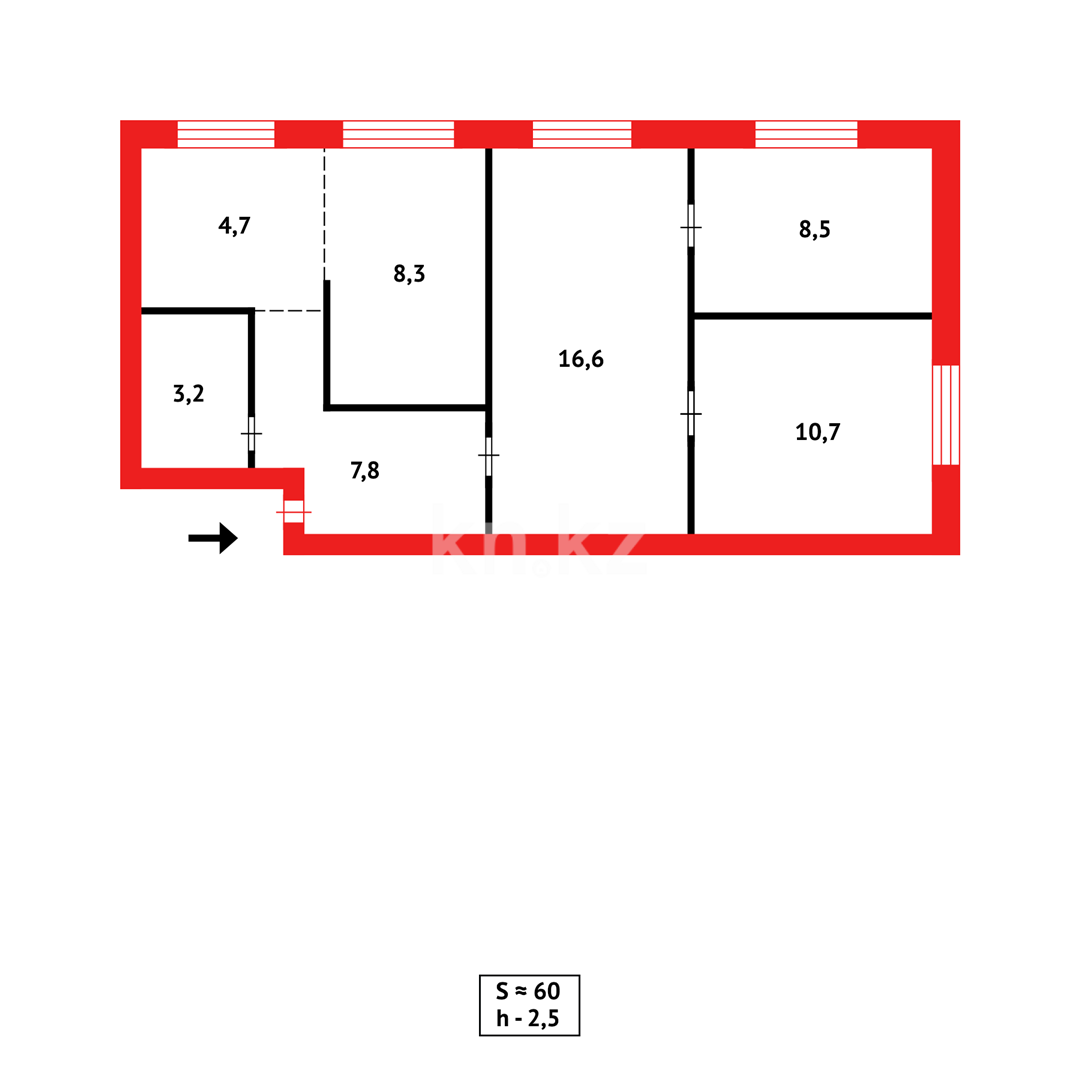 Продажа 4-комнатной квартиры, 63 м², мкр-н 14 в Караганде - фото 19