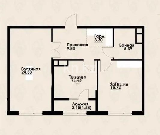 Продажа 2-комнатной квартиры, 72 м² в Алматы