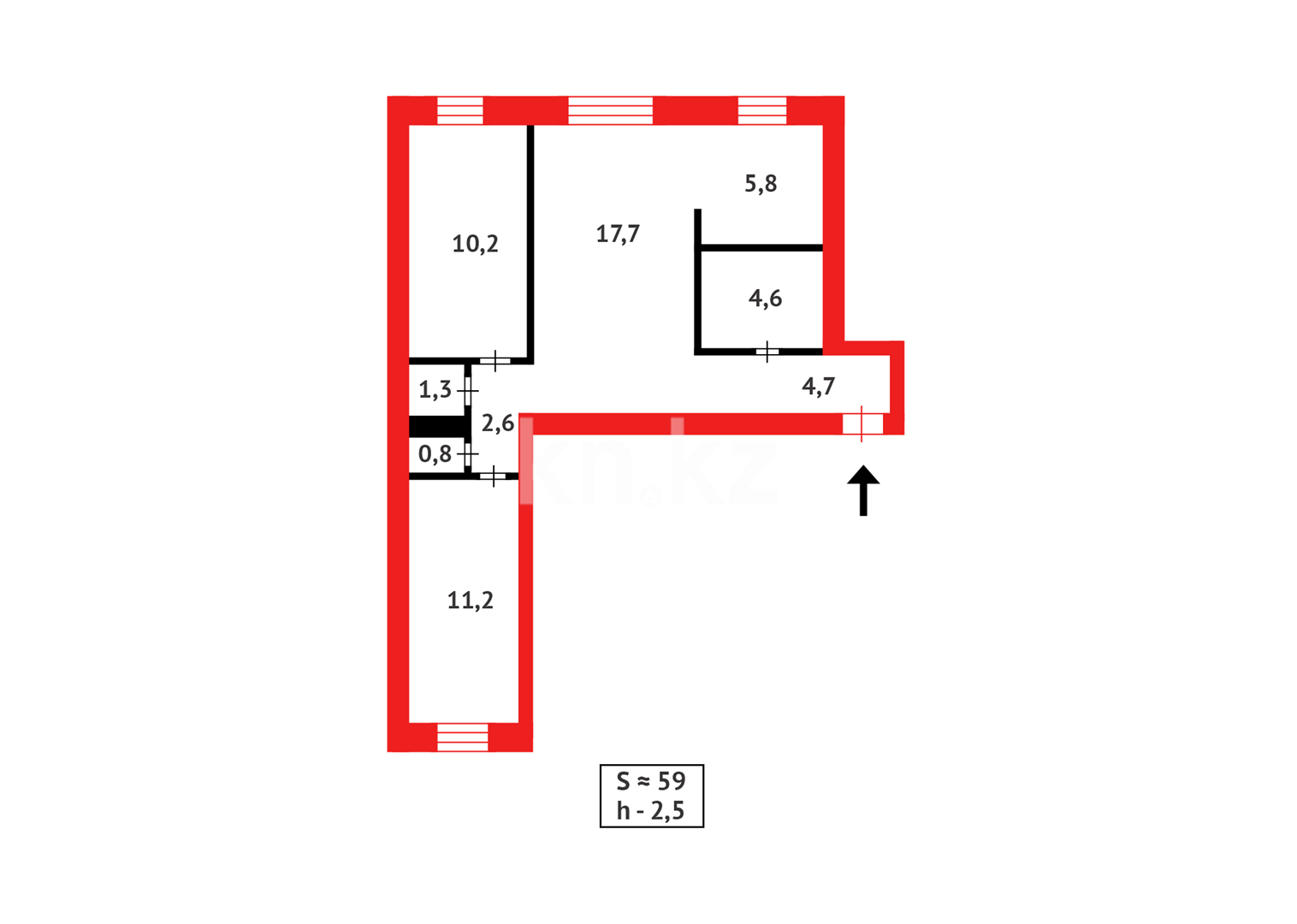 Продажа 3-комнатной квартиры, 58 м² в Темиртау - фото 15