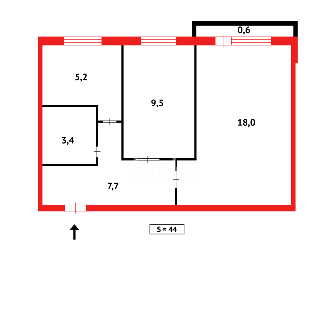Продажа 2-комнатной квартиры, 45 м², мкр-н 14 в Караганде - фото 12