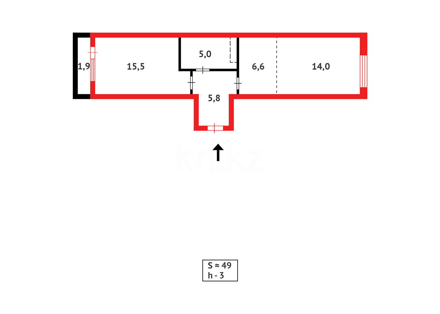 Продажа 2-комнатной квартиры, 48.8 м² в Астане - фото 17