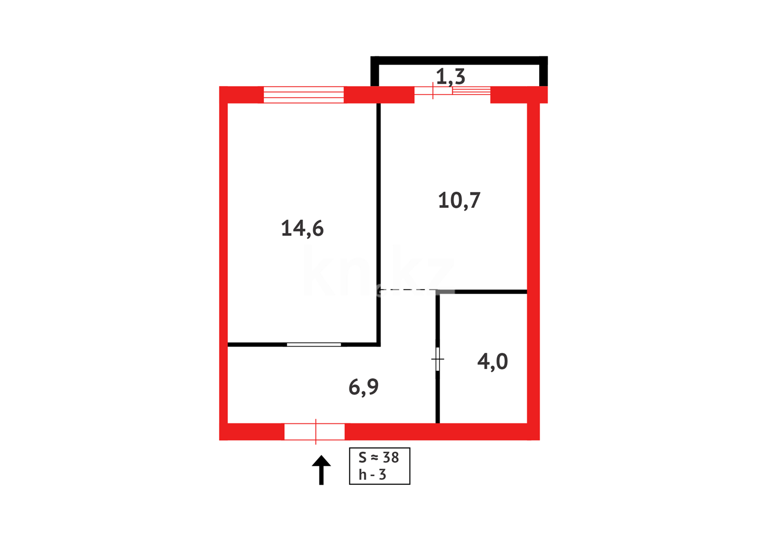 Продажа 1-комнатной квартиры, 37 м² в Караганде - фото 14