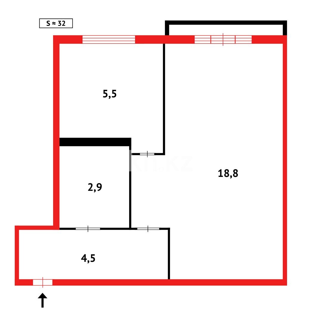 Продажа 1-комнатной квартиры, 33 м² в Караганде - фото 12