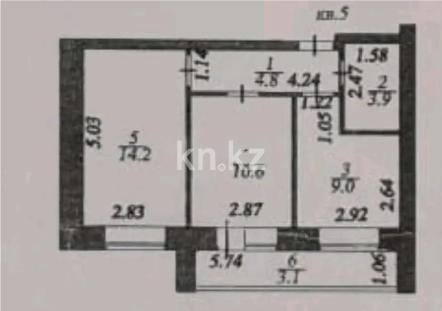 Продажа 2-комнатной квартиры, 46 м² в Астане