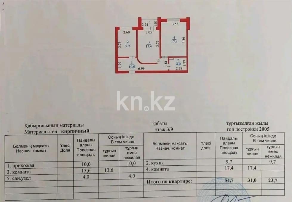 Продажа 2-комнатной квартиры, 55.7 м² в Астане - фото 4