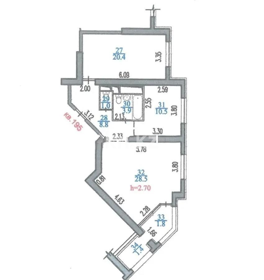 Продажа 2-комнатной квартиры, 76.3 м² в Алматы