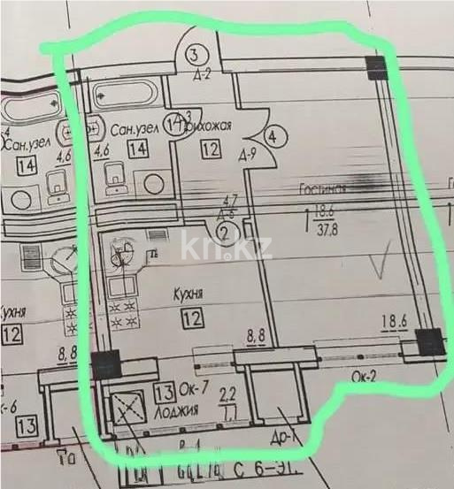 Продажа 1-комнатной квартиры, 38 м² в Астане