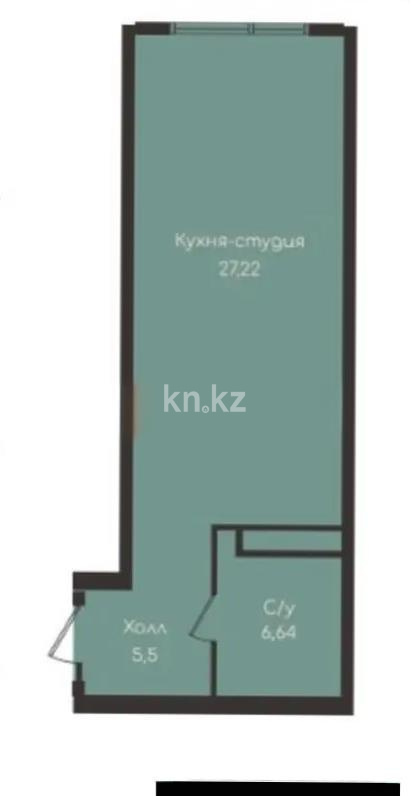 Продажа 1-комнатной квартиры, 39.36 м² в Алматы