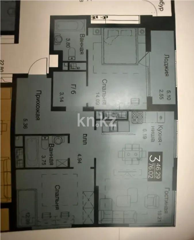 Продажа 3-комнатной квартиры, 80 м² в Астане - фото 6