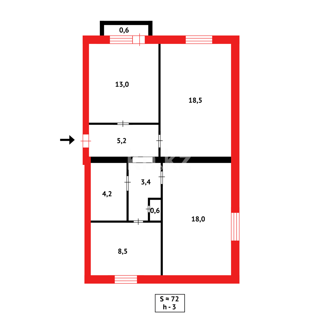 Продажа 3-комнатной квартиры, 72 м² в Караганде - фото 13