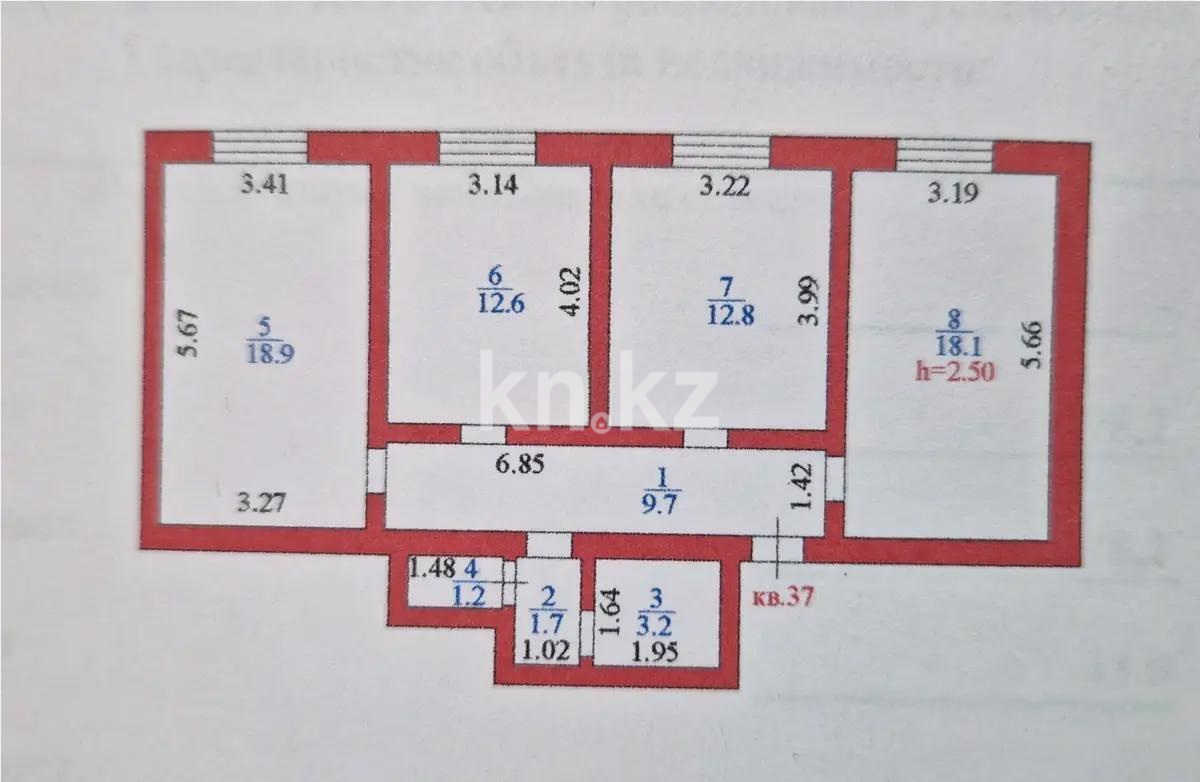 Продажа 3-комнатной квартиры, 78.2 м², пр. Жумабаева, дом  12 в Астане