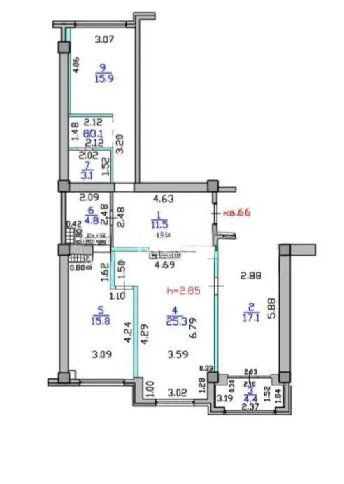 Продажа 3-комнатной квартиры, 101 м² в Алматы