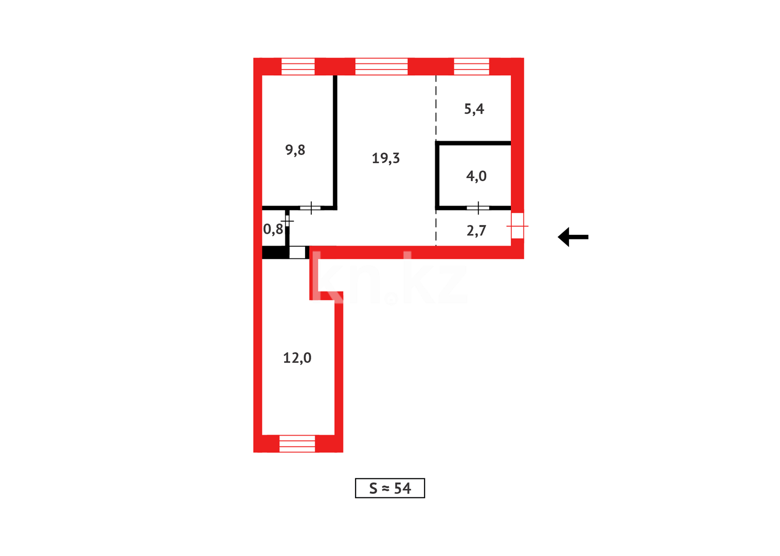 Продажа 3-комнатной квартиры, 54 м² в Караганде - фото 6