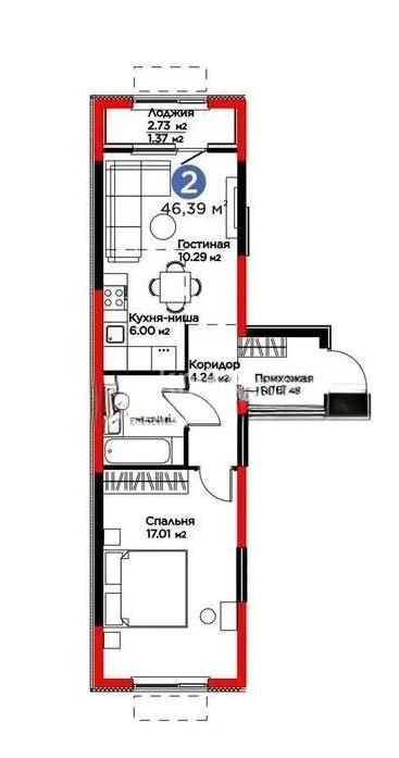 Продажа 1-комнатной квартиры, 47 м² в Алматы - фото 4