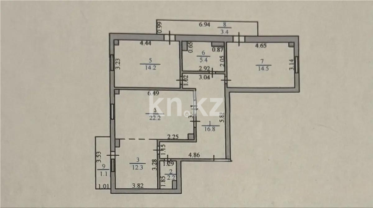 Продажа 3-комнатной квартиры, 92 м² в Астане