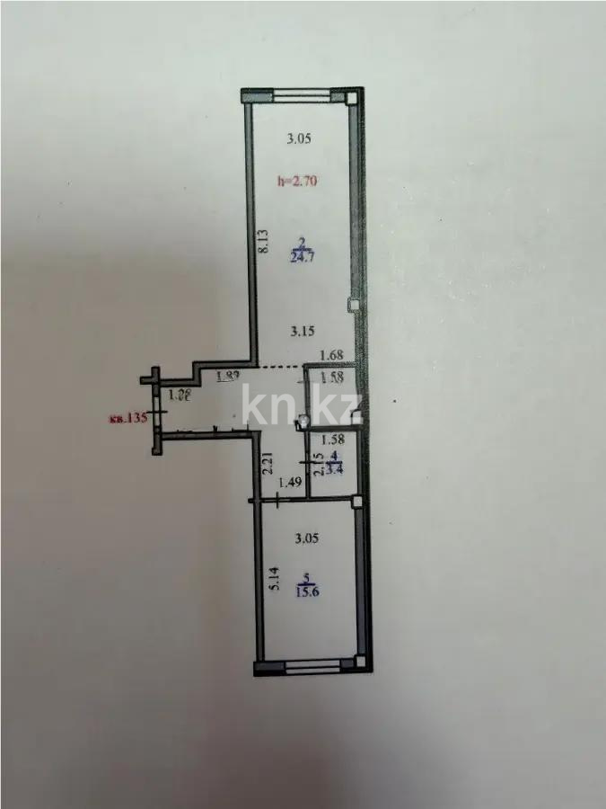 Продажа 2-комнатной квартиры, 58.9 м², ул. Ауэзова, дом  2/8 в Алматы