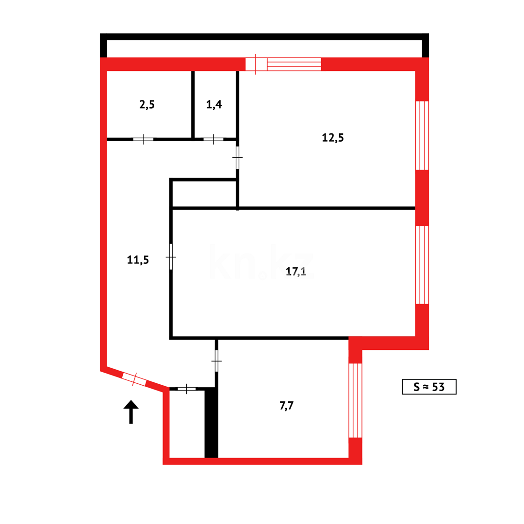 Продажа 2-комнатной квартиры, 56 м² в Темиртау - фото 5
