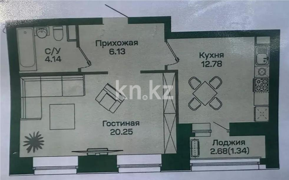 Продажа 2-комнатной квартиры, 44 м² в Астане - фото 5