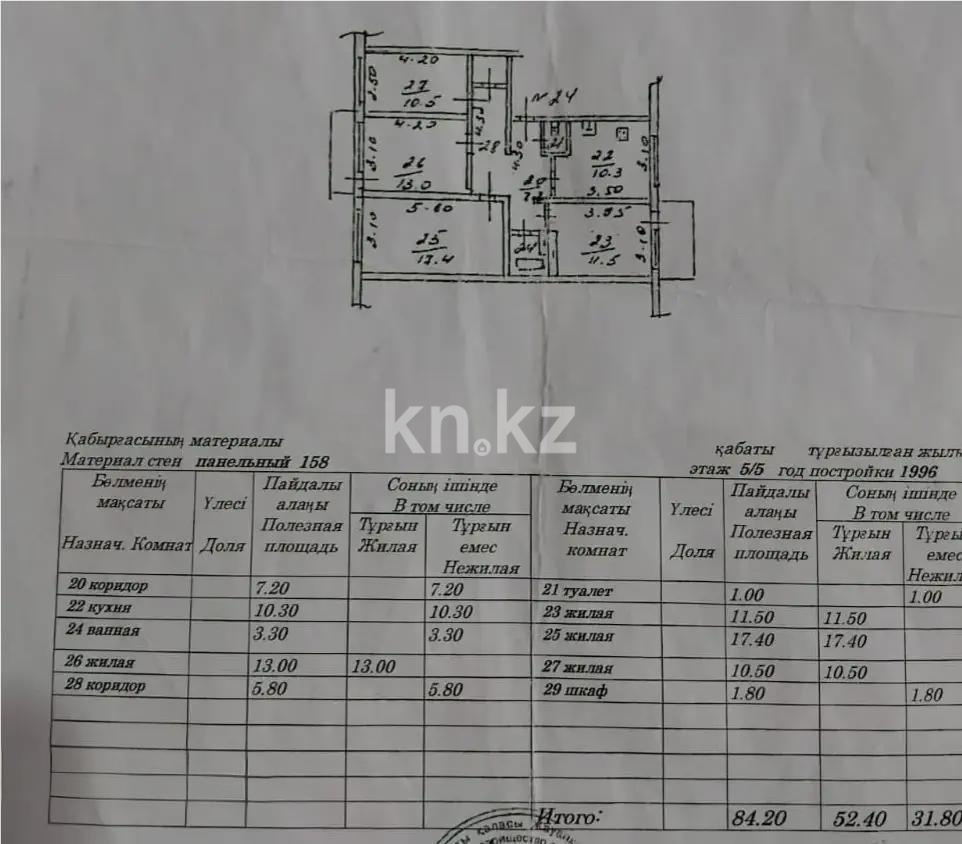 Продажа 4-комнатной квартиры, 84 м² в Алматы