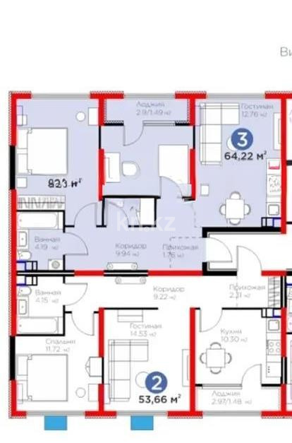 Продажа 3-комнатной квартиры, 64.22 м² в Алматы