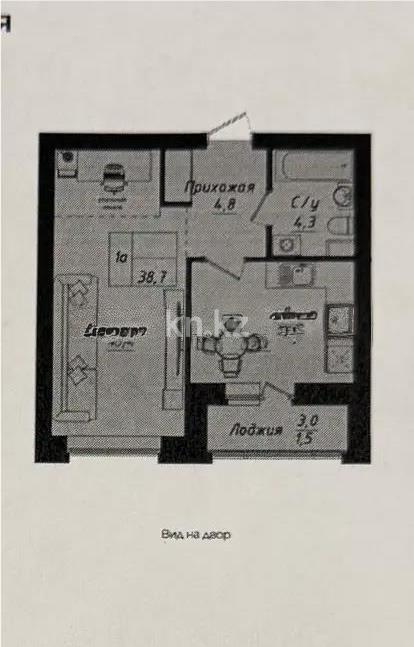 Продажа 1-комнатной квартиры, 38.7 м² в Астане