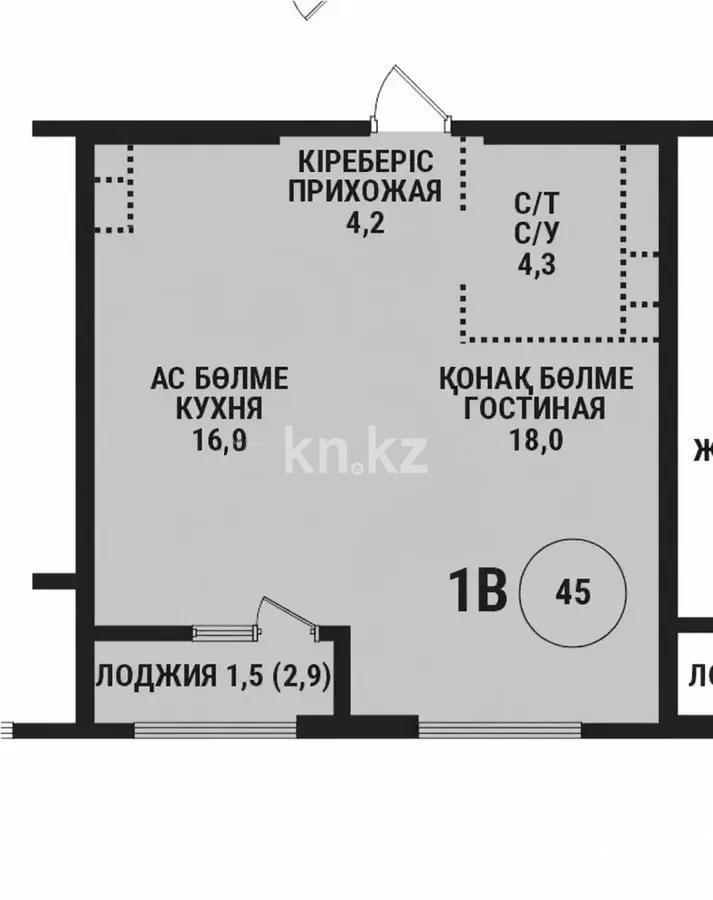 Продажа 1-комнатной квартиры, 45 м² в Алматы - фото 3