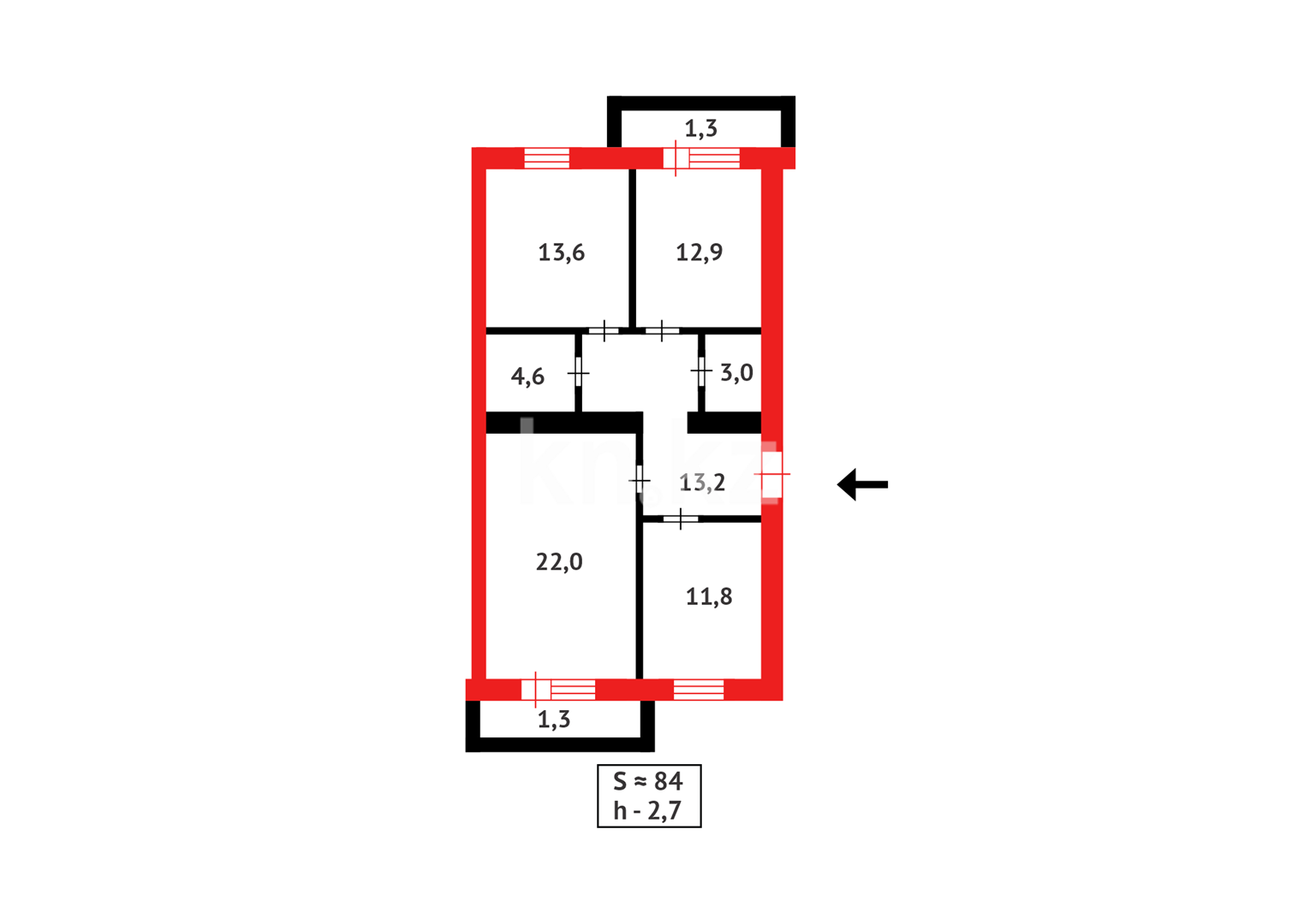 Продажа 3-комнатной квартиры, 83.7 м² в Астане - фото 12