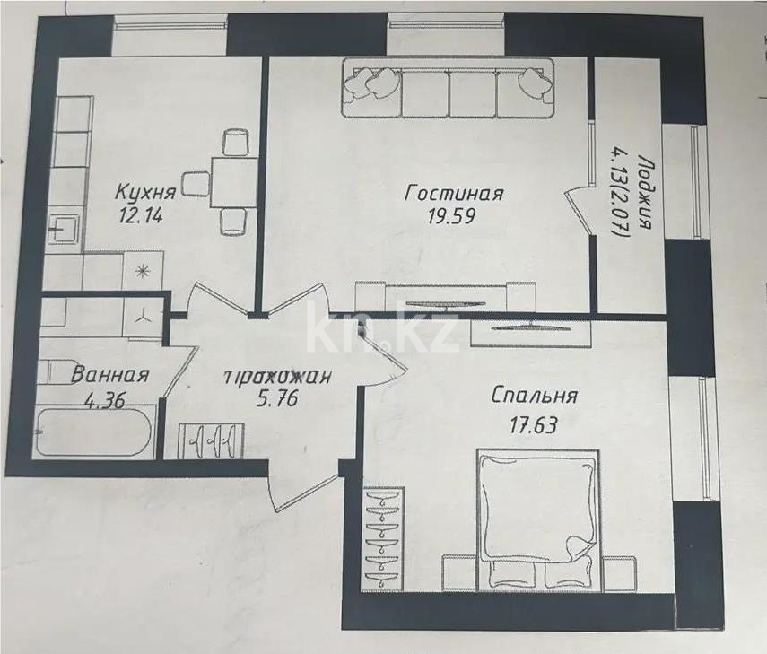 Продажа 2-комнатной квартиры, 64 м² в Астане