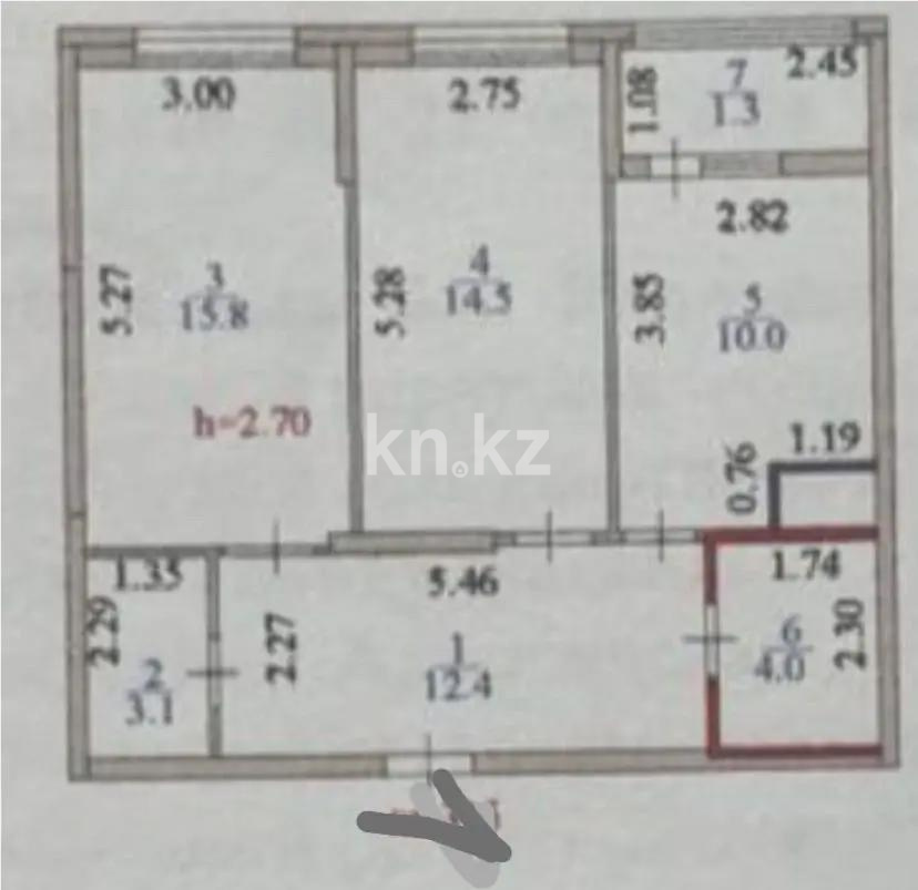 Продажа 2-комнатной квартиры, 63 м² в Астане
