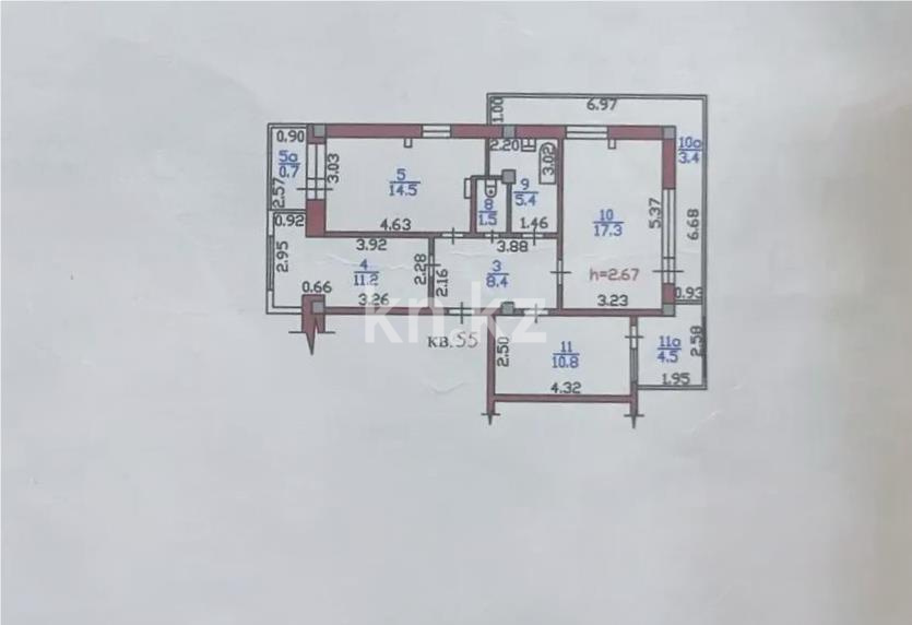 Продажа 3-комнатной квартиры, 77.7 м² в Алматы