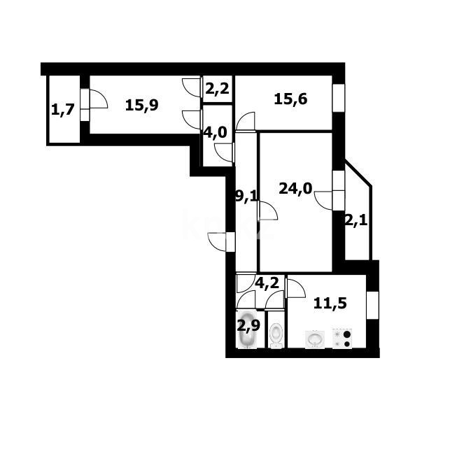 Продажа 3-комнатной квартиры, 94.9 м² в Усть-Каменогорске