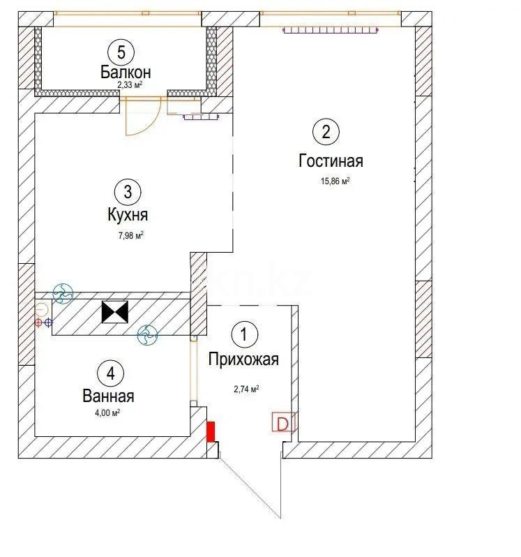 Продажа 1-комнатной квартиры, 32 м² в Астане - фото 5
