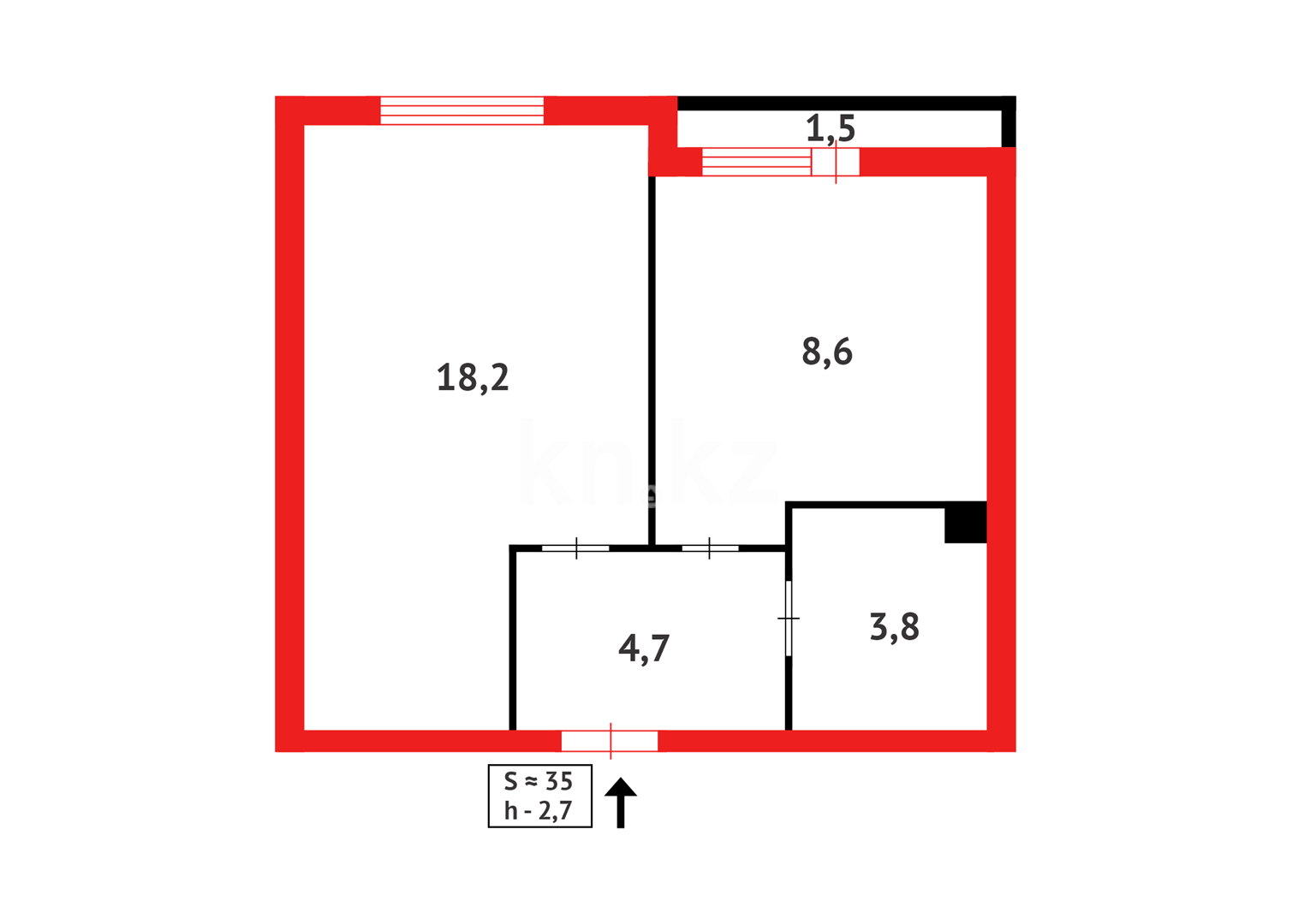 Продажа 1-комнатной квартиры, 35.2 м² в Астане - фото 4