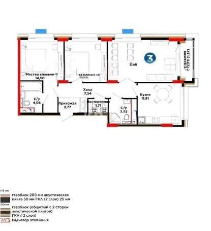 Продажа 3-комнатной квартиры, 78.23 м² в Астане