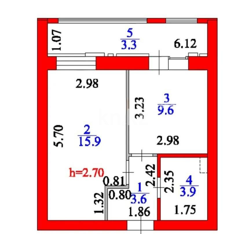 Продажа 1-комнатной квартиры, 36 м² в Астане