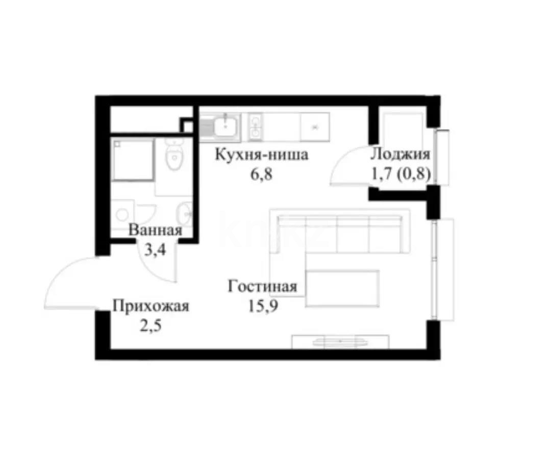 Продажа 1-комнатной квартиры, 30 м², пр. Рыскулова, дом  2б/2 в Алматы