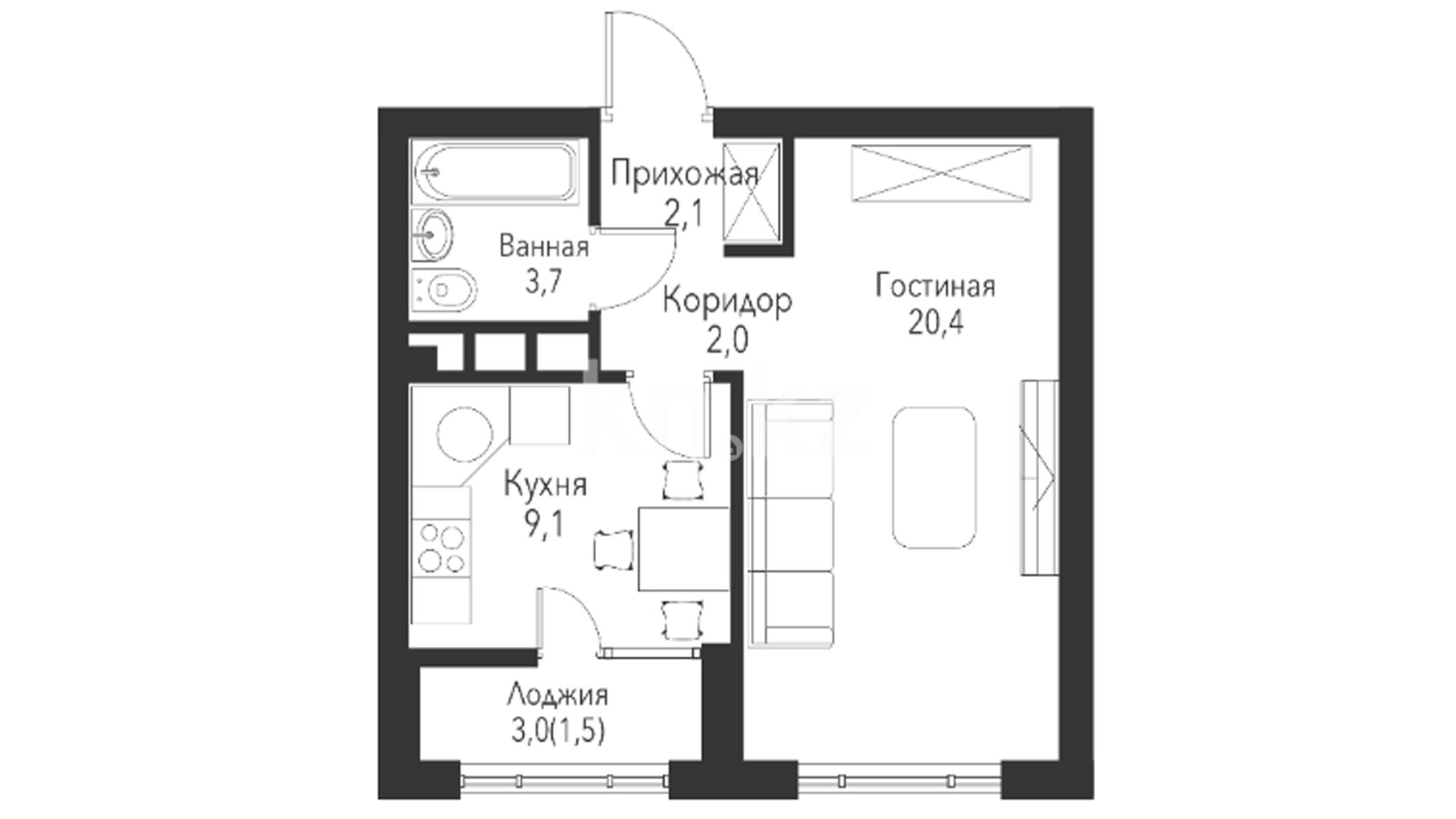ЖК Olympic Park, 1-комнатная, цена 35 190 000 ₸, 900 000 ₸&nbsp;/&nbsp;м²