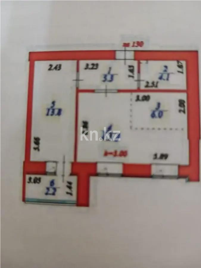 Продажа 2-комнатной квартиры, 48.1 м² в Астане