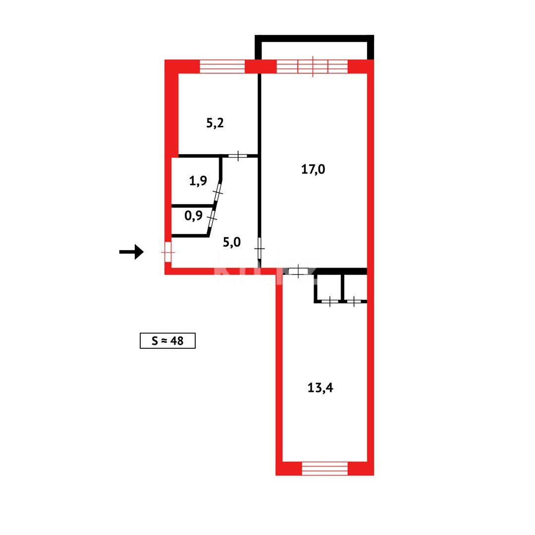 Продажа 2-комнатной квартиры, 48 м² в Темиртау - фото 10