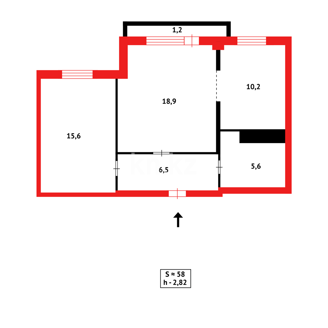 Продажа 2-комнатной квартиры, 58 м², пр. Шахтеров, дом  74 в Караганде - фото 10